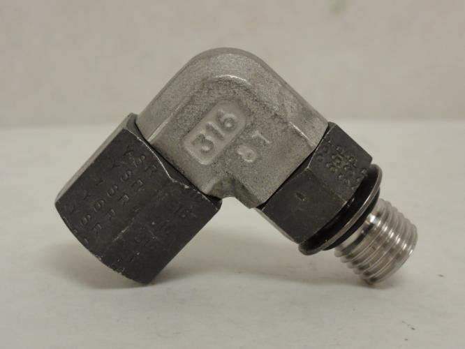 SSP JS4GE; Swivel Nut Elbow; 90Deg; SS-316; 1/4 OFS x 1/4 BOSS