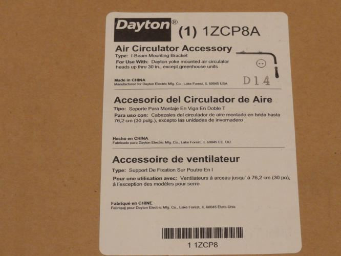 Dayton 1ZCP8A; I-Beam Mounting Bracket; Polyester Powder Coated