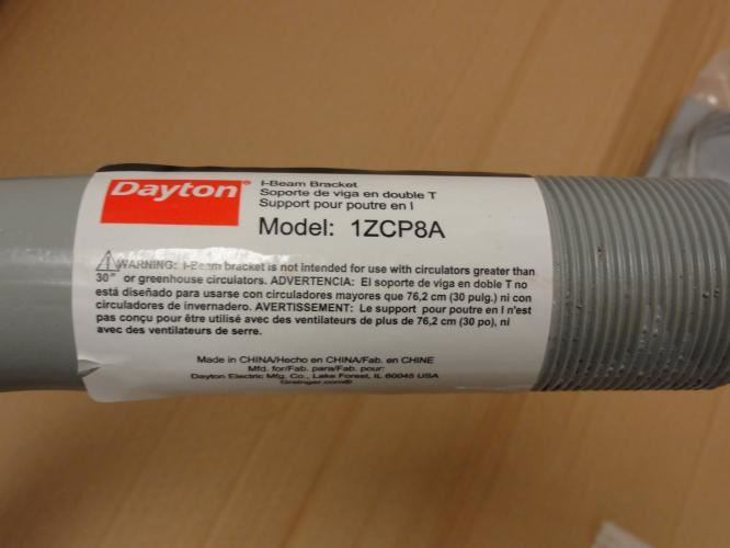 Dayton 1ZCP8A; I-Beam Mounting Bracket; Polyester Powder Coated