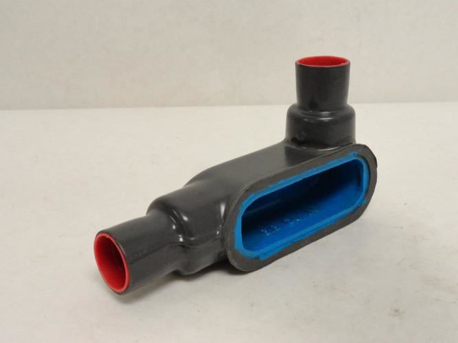 T&B LR39-1"; Ocal-Blue PVC Coat Conduit Body; 90Deg; Size: 1"