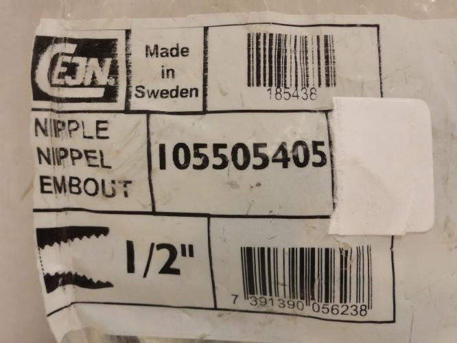 Cejn 10-550-5405; Pneumatic Connector; Nipple; 1/2" x 1/2 FNPT