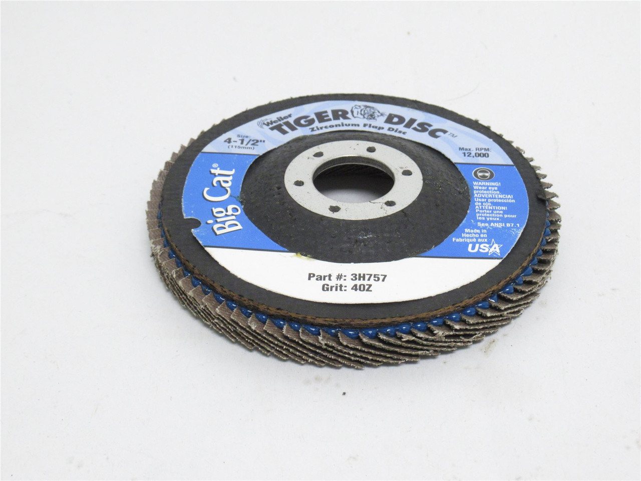 Weiler 3H757; Abrasive Flap Disc; Grit #40Z; 7/8" Mounting ID