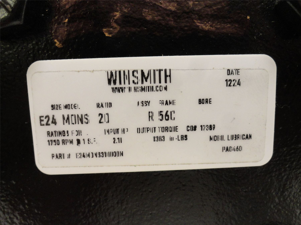 Winsmith E24MDNS20R56C; Gear Speed Reducer 20:1 Ratio; 2.1HP