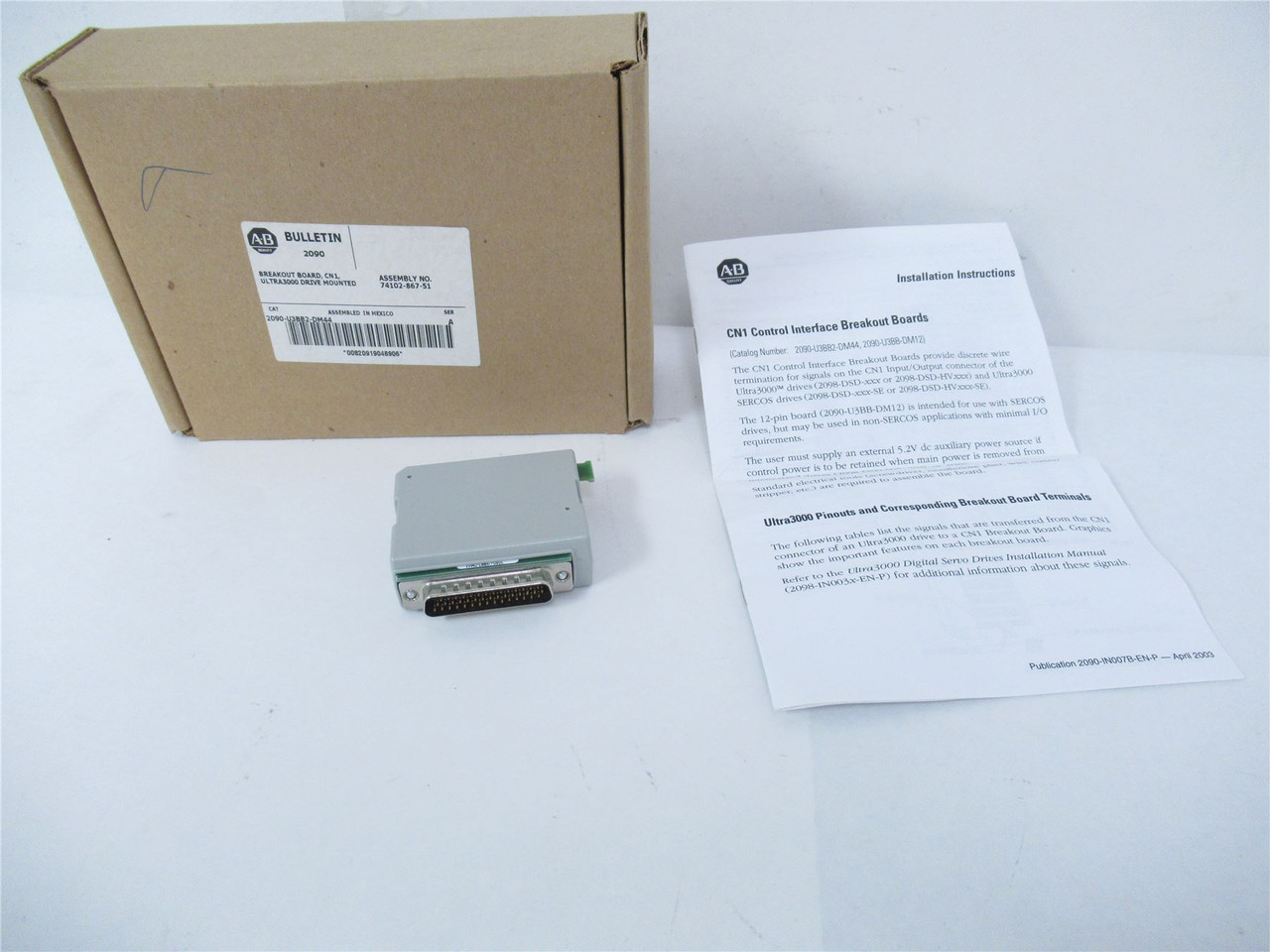 Allen-Bradley 2090-U3882-DM44; Board breakoutCN1 Ultra3000Drv