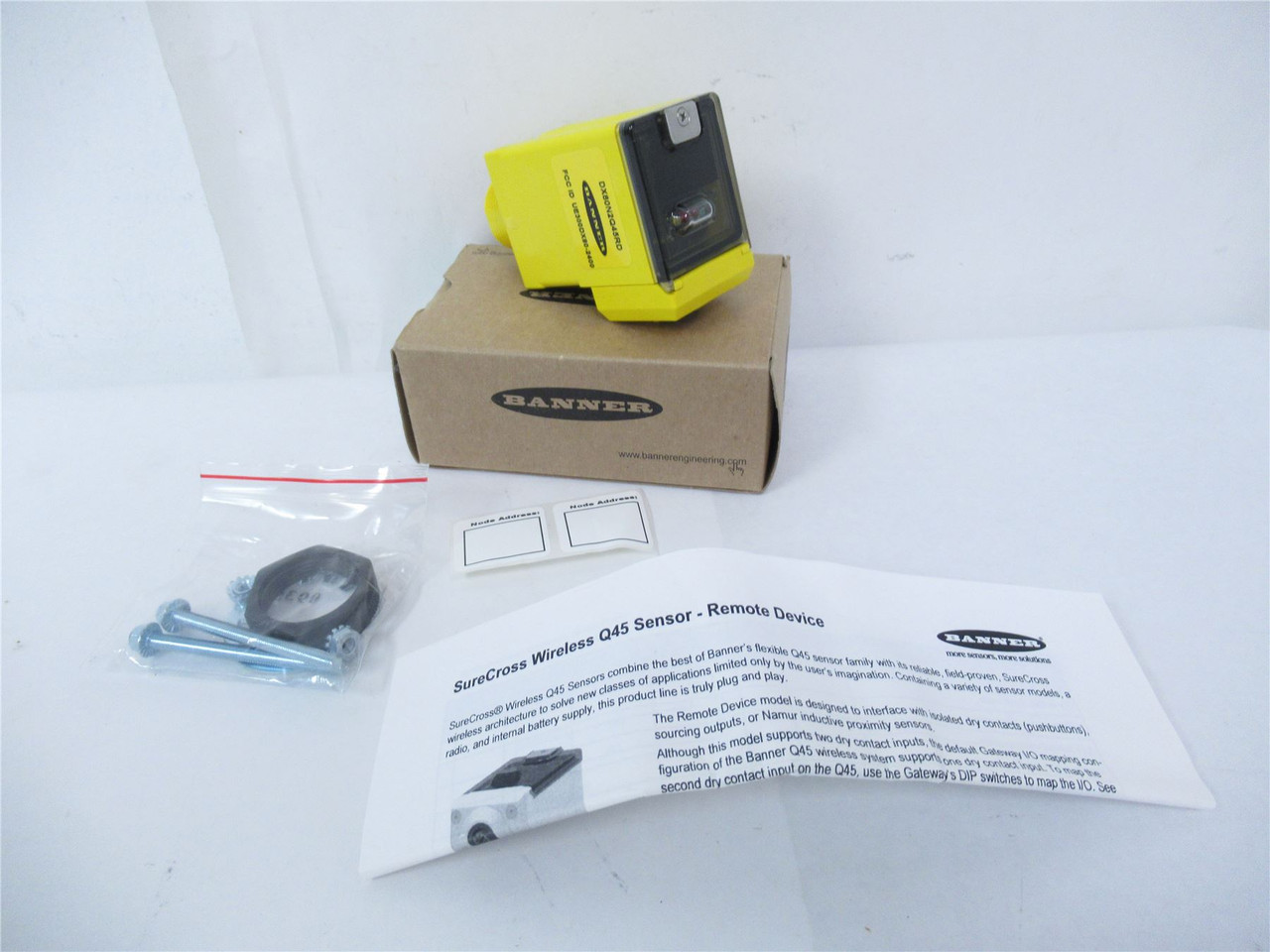 Banner DX80N2Q45RD; Wireless Photoelectric Sensor