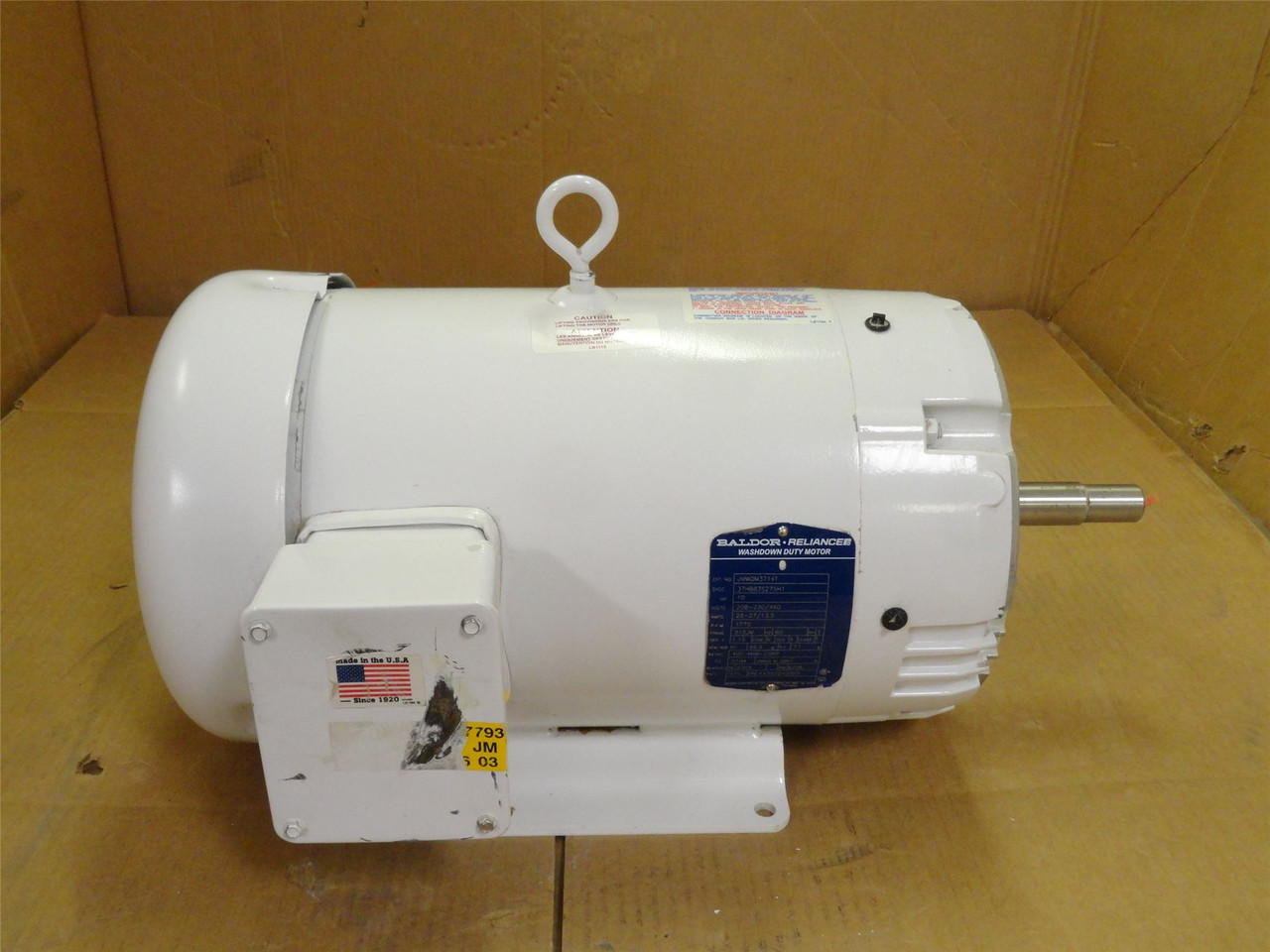 Baldor JMWDM3714T; AC Motor; 10Hp; 208-230/460V; 1770RPM; 3PH