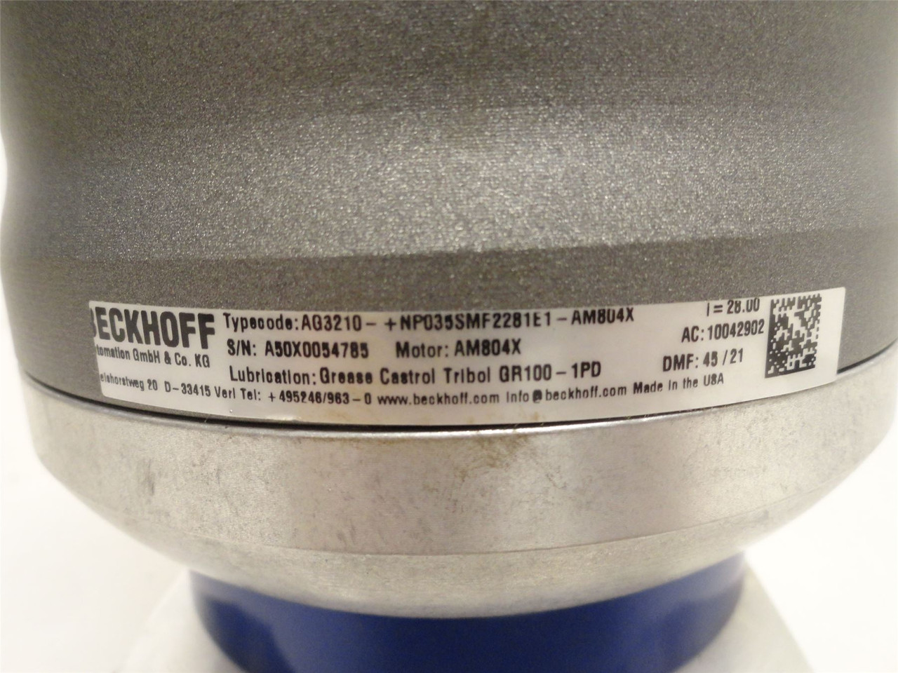 Beckhoff AG3210-+NP035SMF2281E1-AM804X; Gearbox; 28:1 Ratio