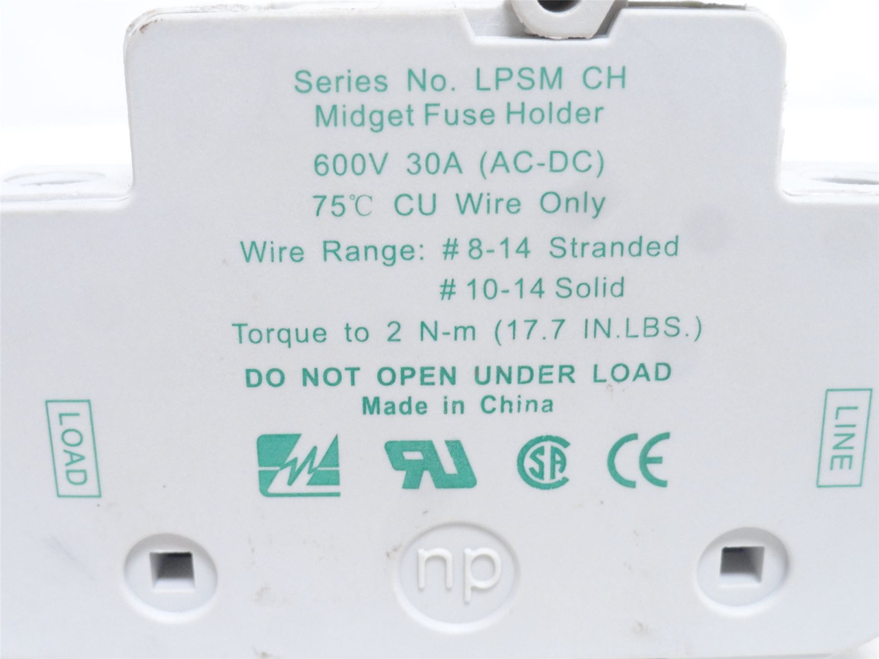 Littlefuse LPSM001; Midget Fuse Dead Front Fuse Holder 1P; 30A
