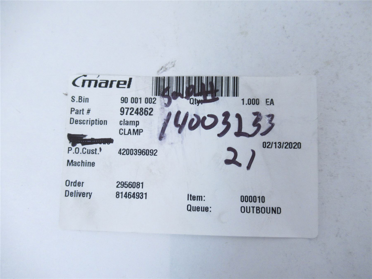 Marel 9724862; Clamp Housing SS