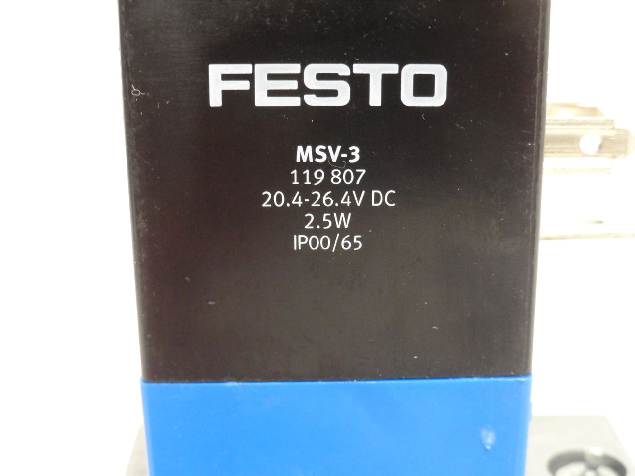 Festo MVH-5-1/4-B; Solenoid Valve 19701; 28-145PSI; 26.4VDC