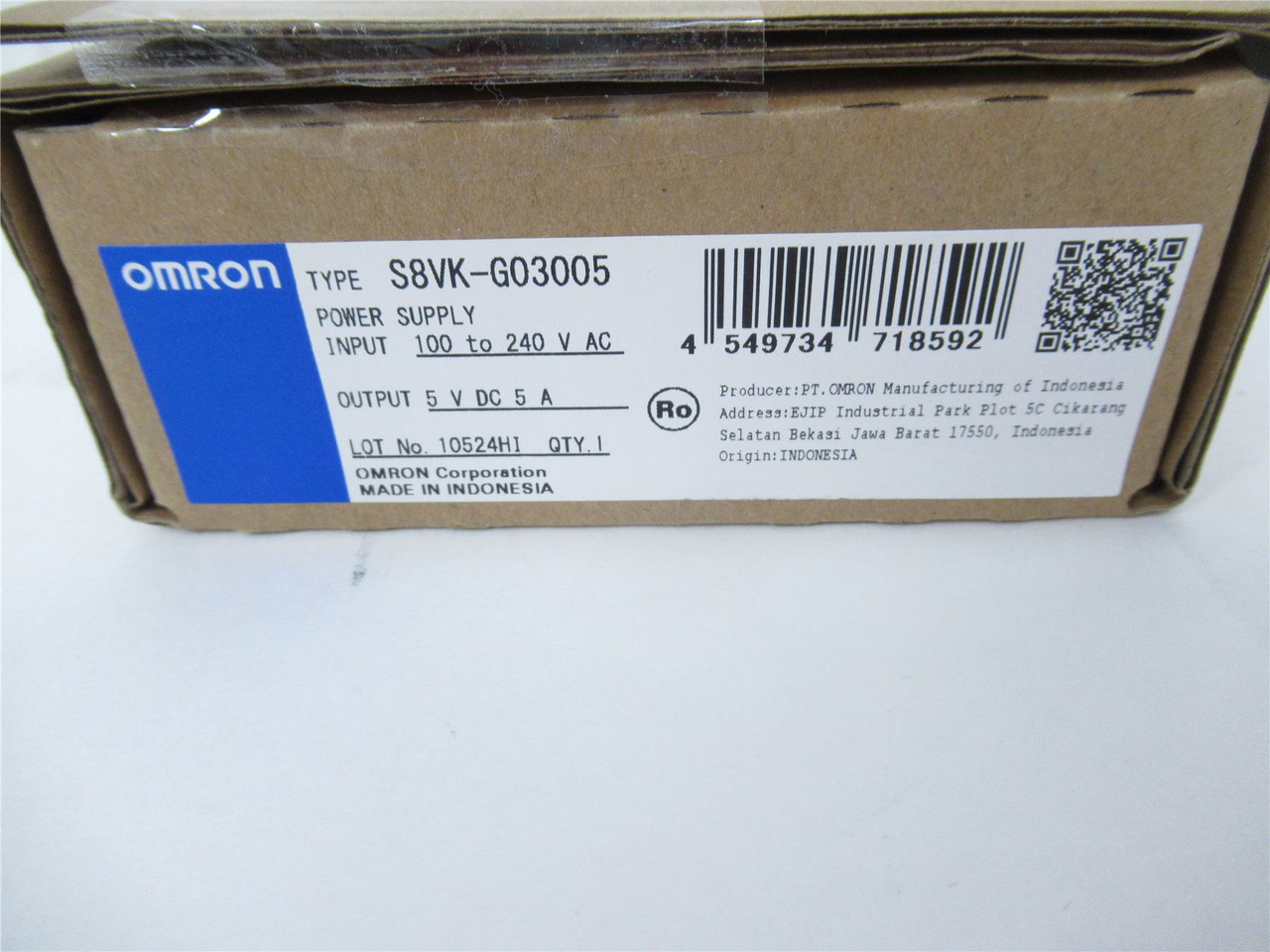 Omron S8VK-G03005;  Power Supply AC-DC  5V; 5A; 85-264V 25W