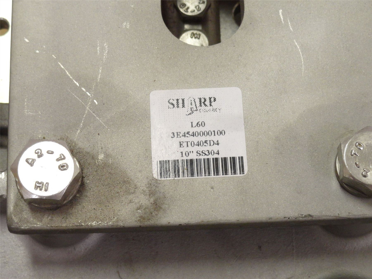 Orbinox 20-3434RI; Manual Knife Gate Valve; SS; Size: 10"