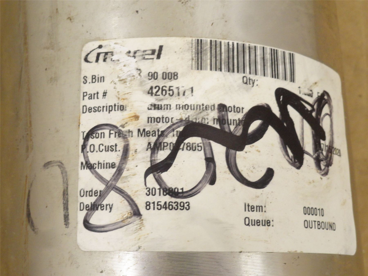 Interoll 138i-370W; Drum Moto; 230VAC 600mmWide 1.6RPM .383M/s