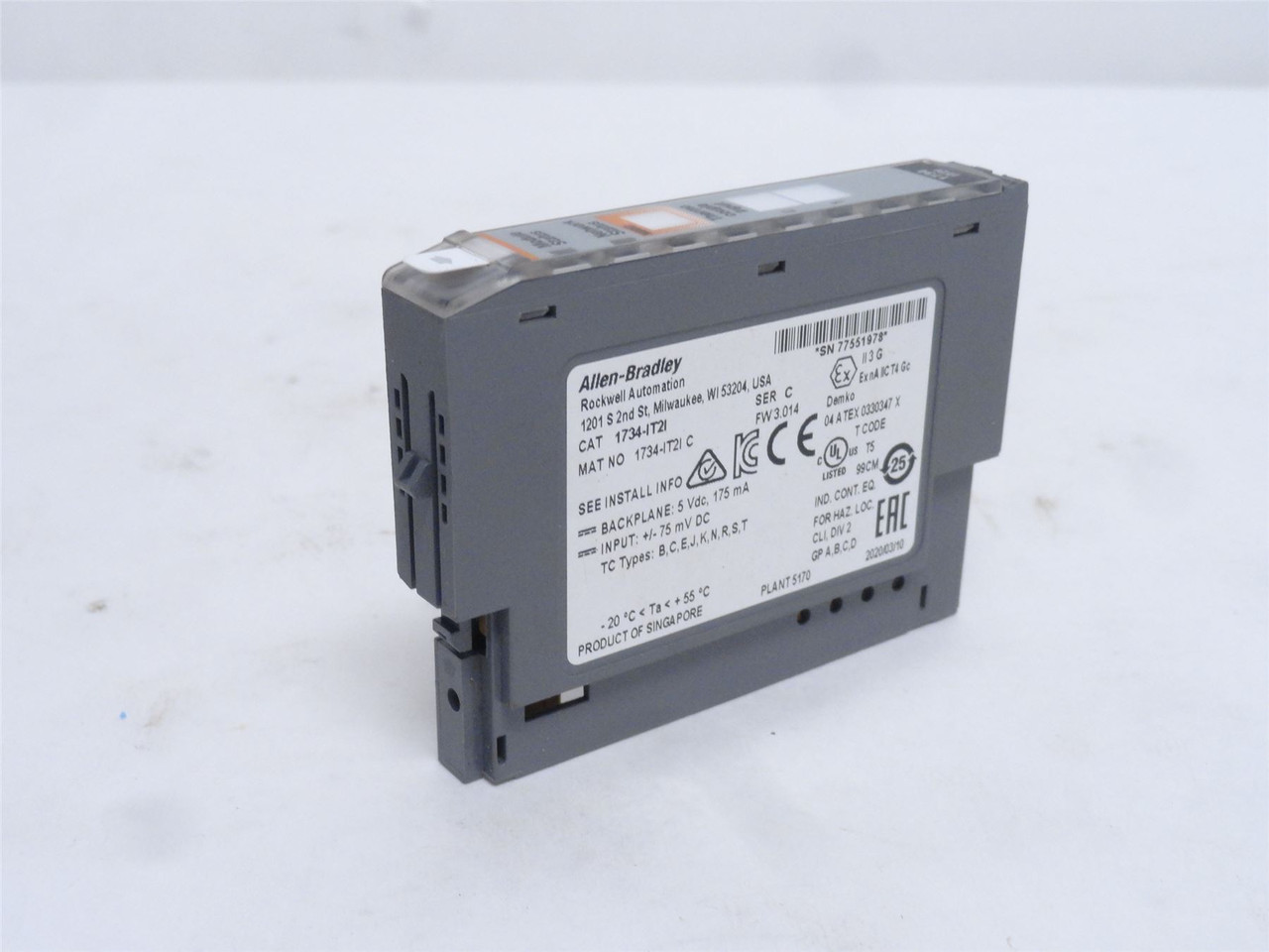 Allen-Bradley 1734-IT21; Thermocouple Input Module 2-Ch; 5VDC