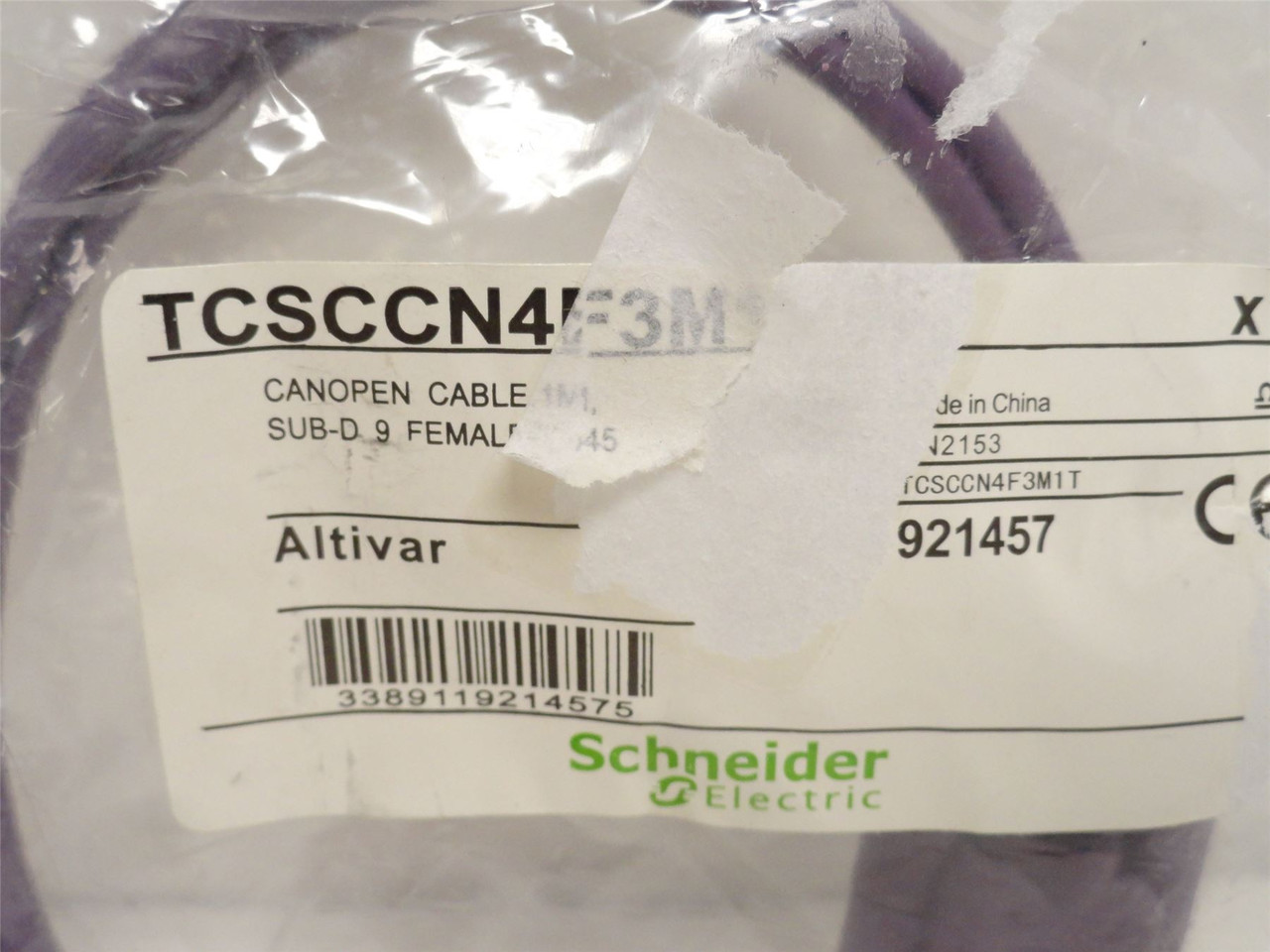 Schneider TCSCCN4F3M1T; Connector Cable For DB-9 to RJ45