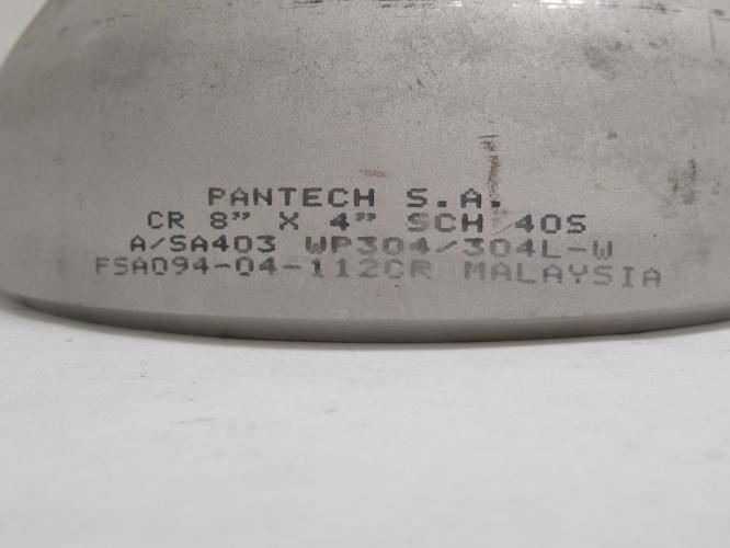 MFG- 40BWP13-L8L; Butt Weld Concentric Reducer; 8 x 4"; SS-304