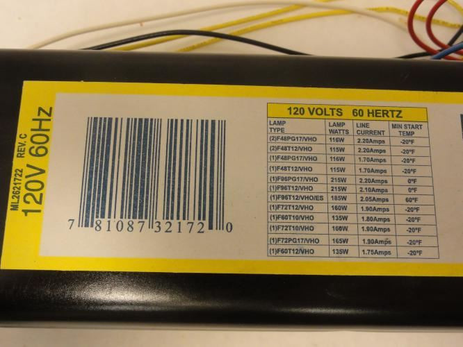 Advance Ballasts RC2S102TP; Ballast; 1 or 2 Lamps; 120V