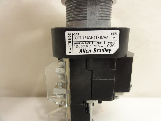Allen-Bradley 800T-16JWH91KB7AA; Selector Switch; 120VAC; 3-Pos