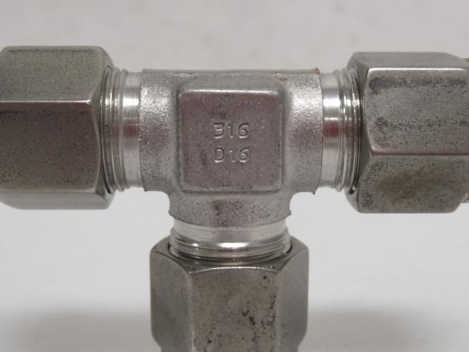 Tylok 8-DTTT-8; Tube Tee; SS-316; 1/2" (3) Compression