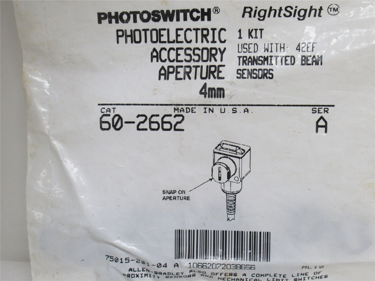 Allen-Bradley 60-2662; Photoelctric Accessory Aperture Kit