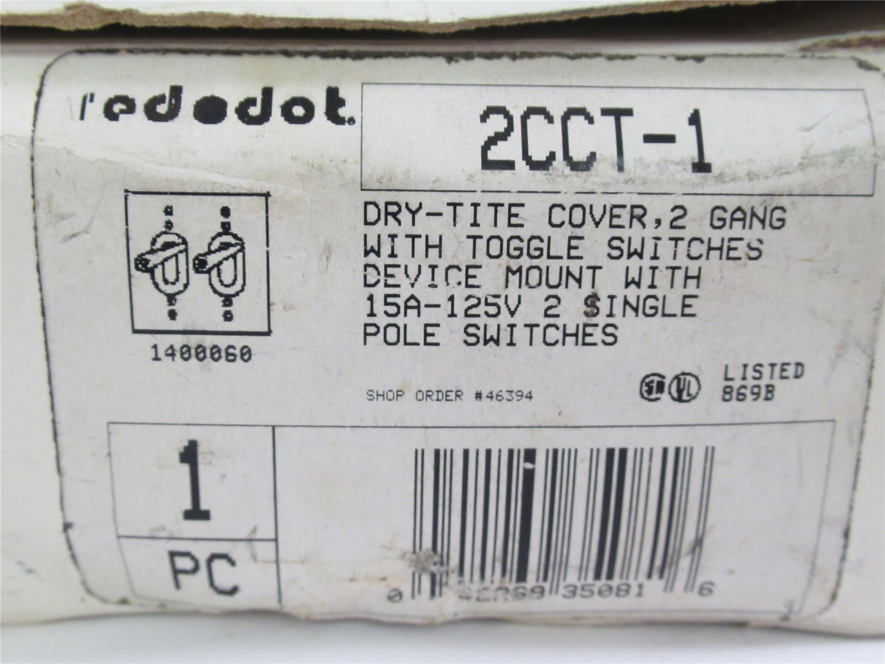 Red Dot 2CCT-1; DryTite Outlet Cover; (2) Switch 1-Pole