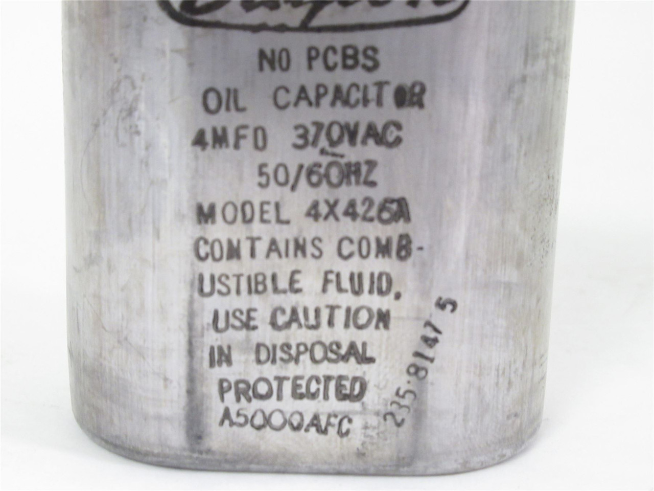 Dayton 4X426A; Capacitor; 4 MFD; 370VAC