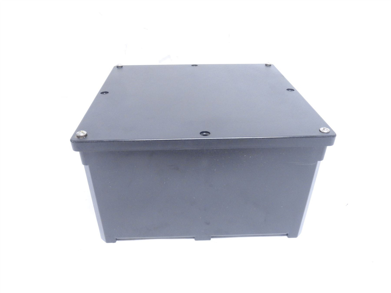 Carlon E989N; Black Plastic Junction Box; 8" x 8" x 4"