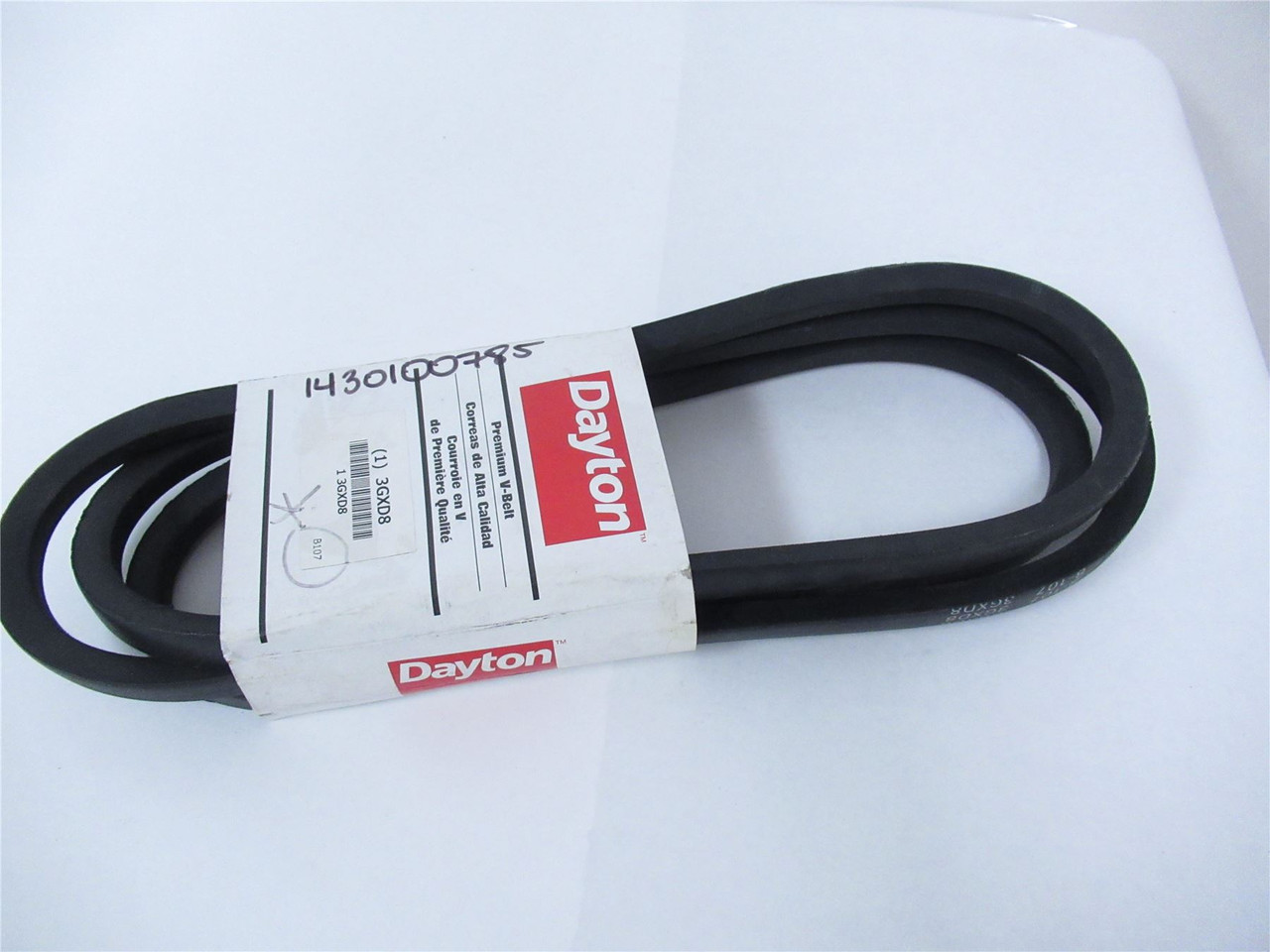 Dayton 3GXD8; Belt V B107; 110" OD Lg 21/32W 0.406" Thick