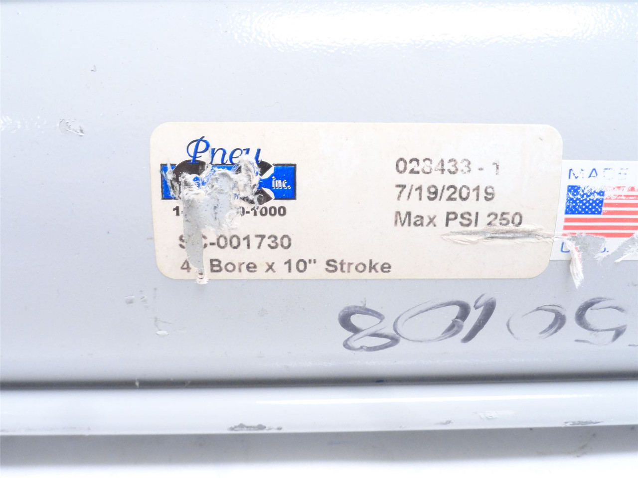 C&C Inc SC-001730; Air Cylinder; 4"ID x 10" Stroke; 250PSI