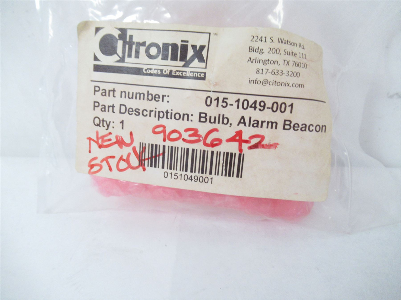 Citronix 015-1049-001; Bulb light alarm beacon factory sealed