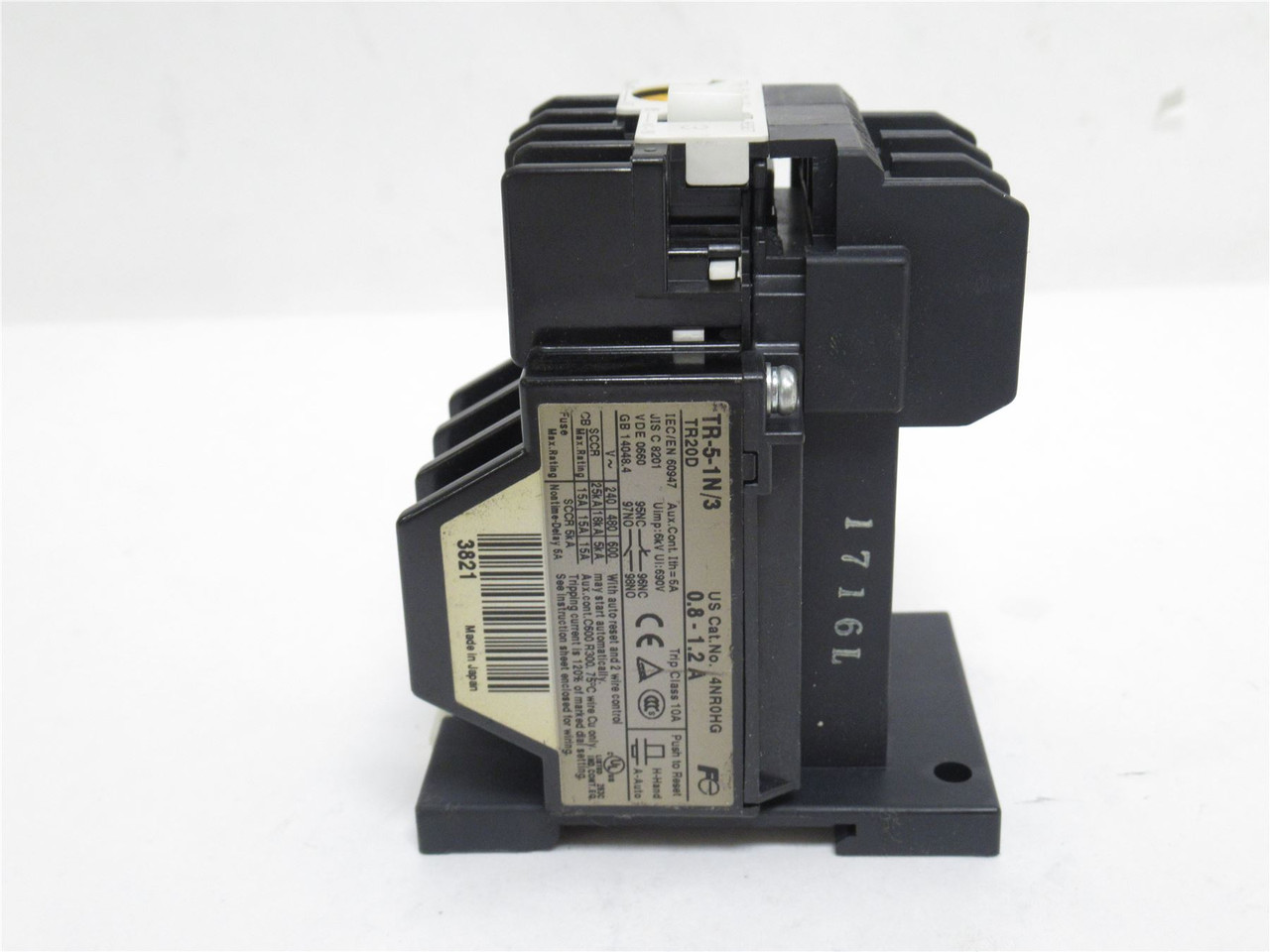 Fuji TR-5-1N/3; Thermal Overload Relay; 0.8-1.2A; 600VAC