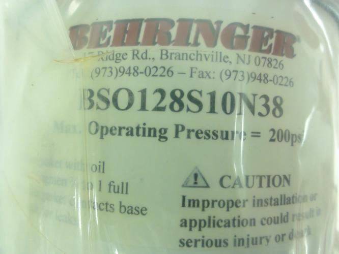 Behringer BSO128S10N38; Hydraulic Filter w/Element 200PSI; 5"OD