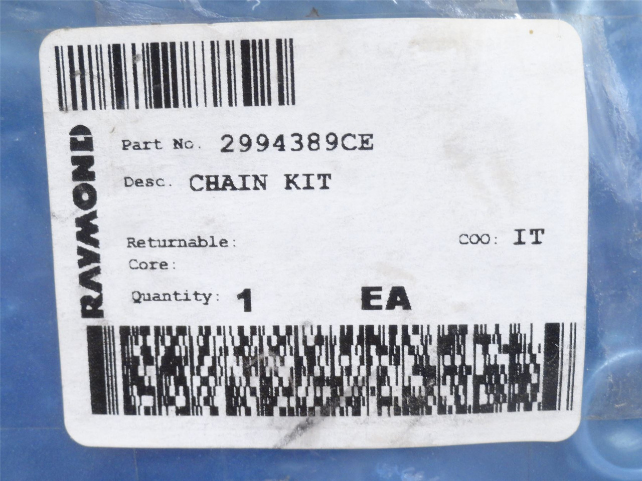 Raymond 2994389CE; Forklift Mast Roller Chain Kit #50