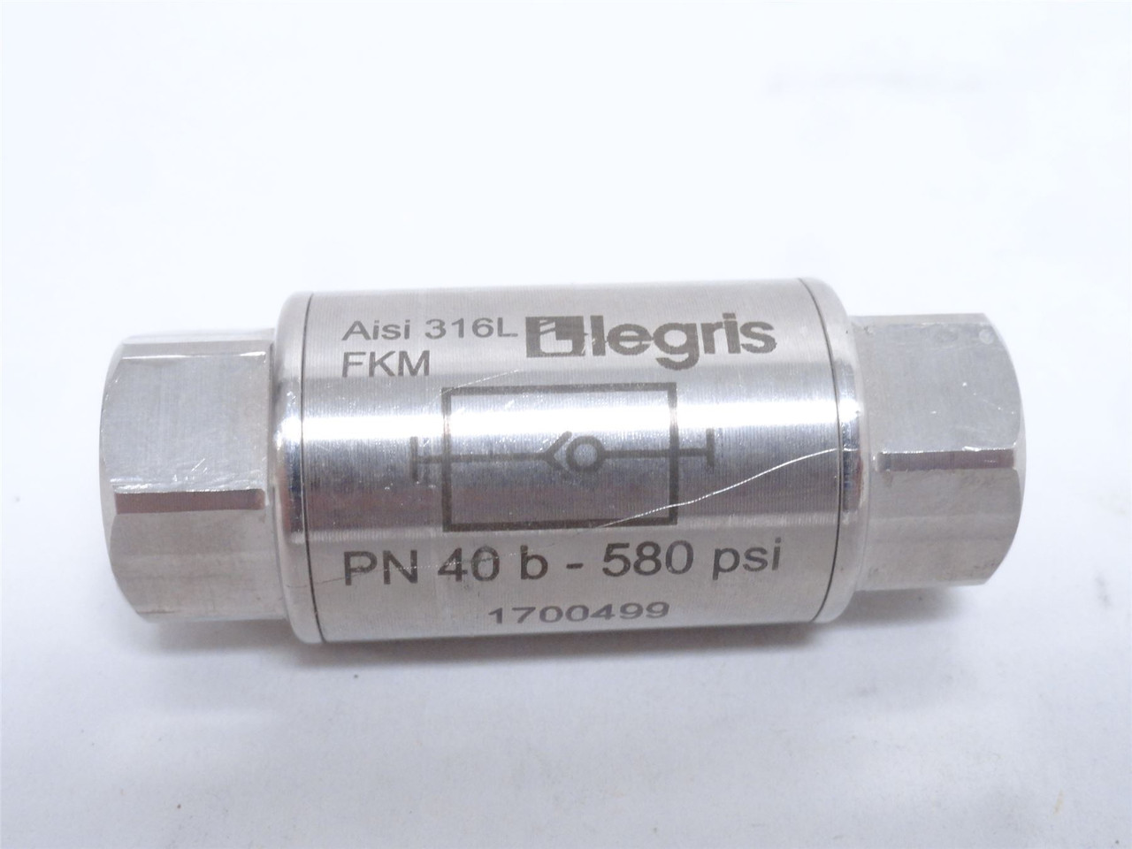 Legris 4895-14-14; Inline Swing Check Valve; 1/4NPT