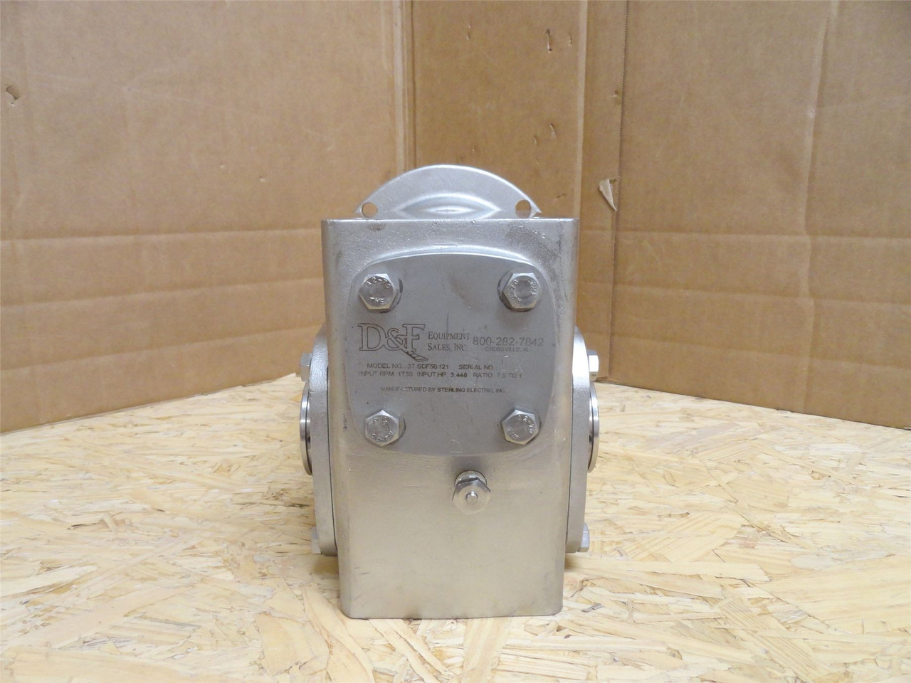 D&F 37.SDF5B121; Gear Reducer; 7-1/2:1 Ratio; SS Case