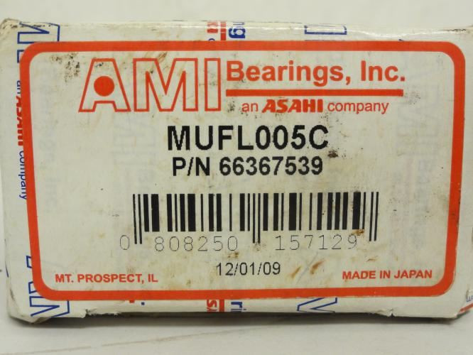 AMI MUFL005C; Flange Bearing # 66367539; 25mm ID; 2-Bolt