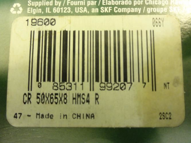 CR 19600; Oil Seal; 50mm ID; 65mm OD; 8mm W