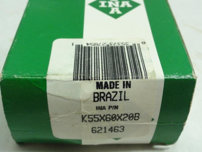 INA K55X60X20B; Needle Roller Bearing 55 ID x 60 OD x 20mm Wide