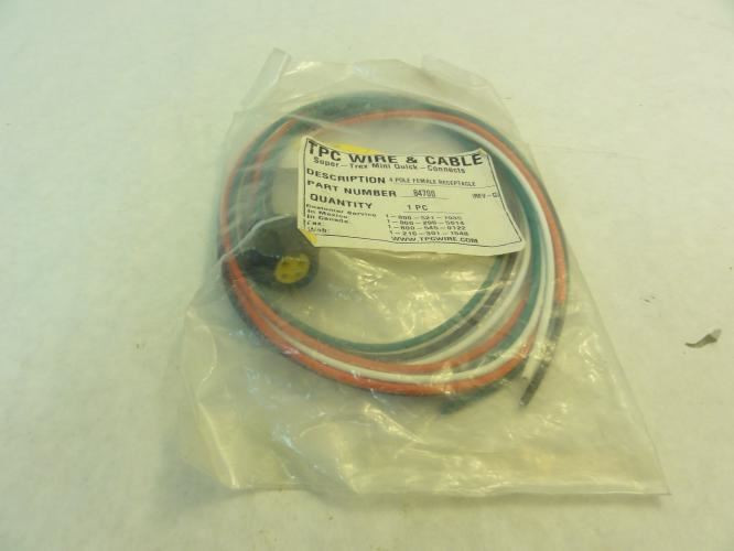 TPC Wire & Cable 84700; Quick-Connect Receptacle; 4P; 600V