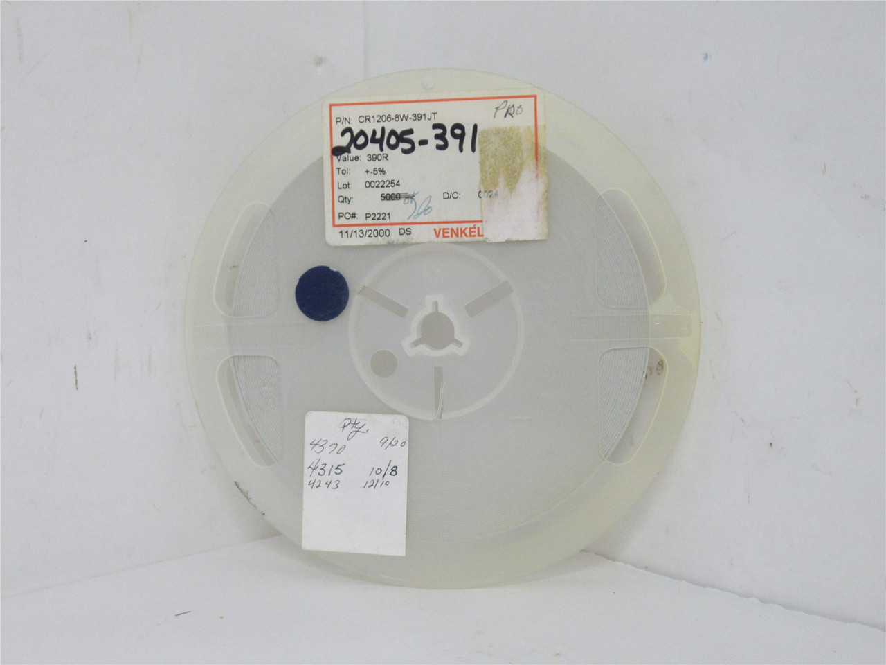 Venkel CR1206-8W-391JT; Lot-4000 Chip Resistor; 390ohm