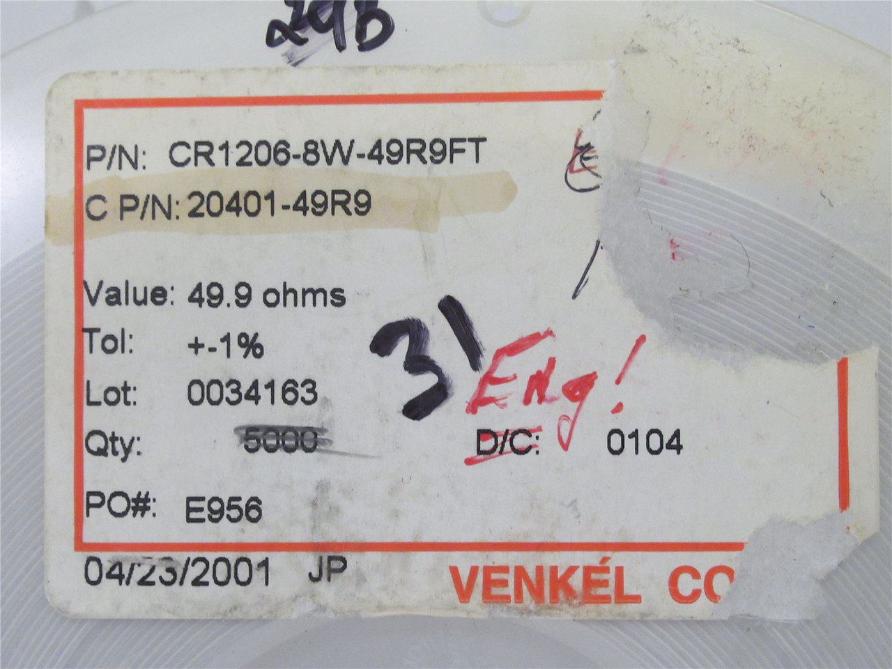 Venkel CR1206-8W-49R9FT; Lot-3800 Chip Resistor; 49.9ohm