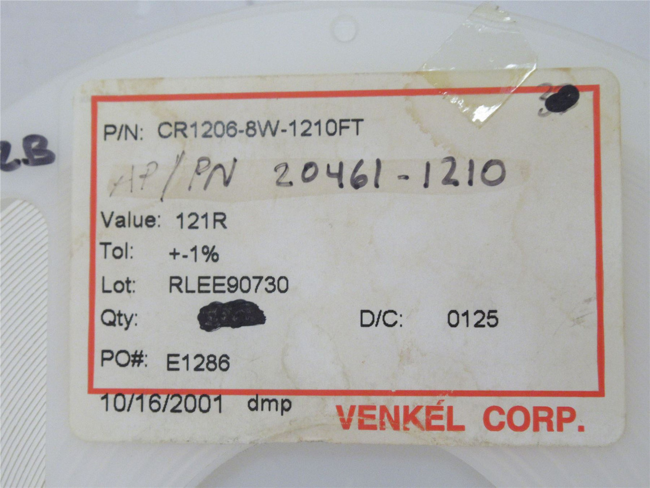 Venkel CR1206-8W-1210FT; Lot-4500 Chip Resistor; 121ohm