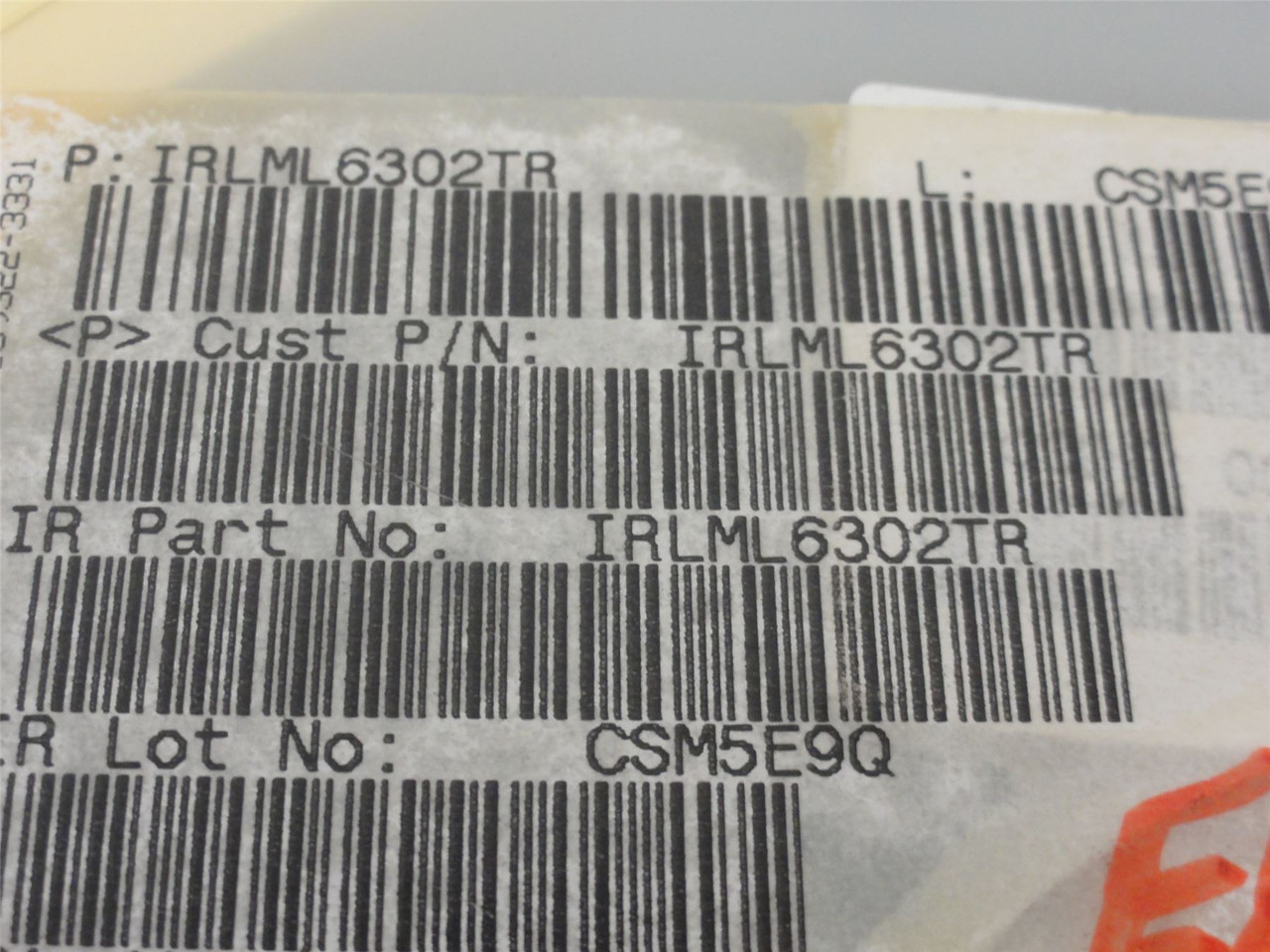 IR IRLML6302TR; Lot-2600 Power MOSFET; 20V; 780mA