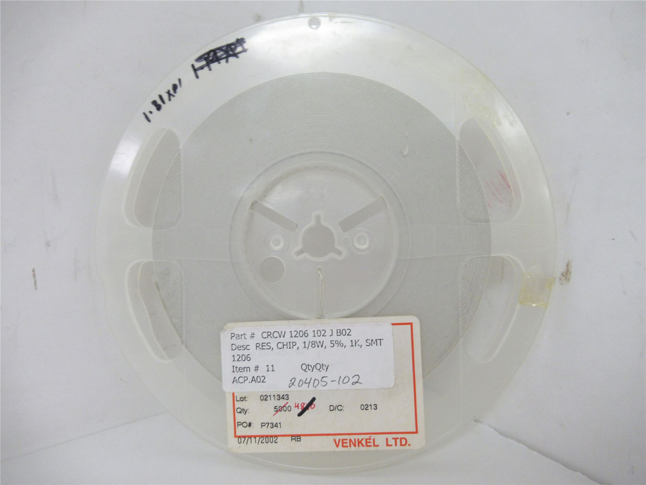 Venkel CR1206-8W-102JT; Lot-3500 Resistor Chip; 1K; +-5%