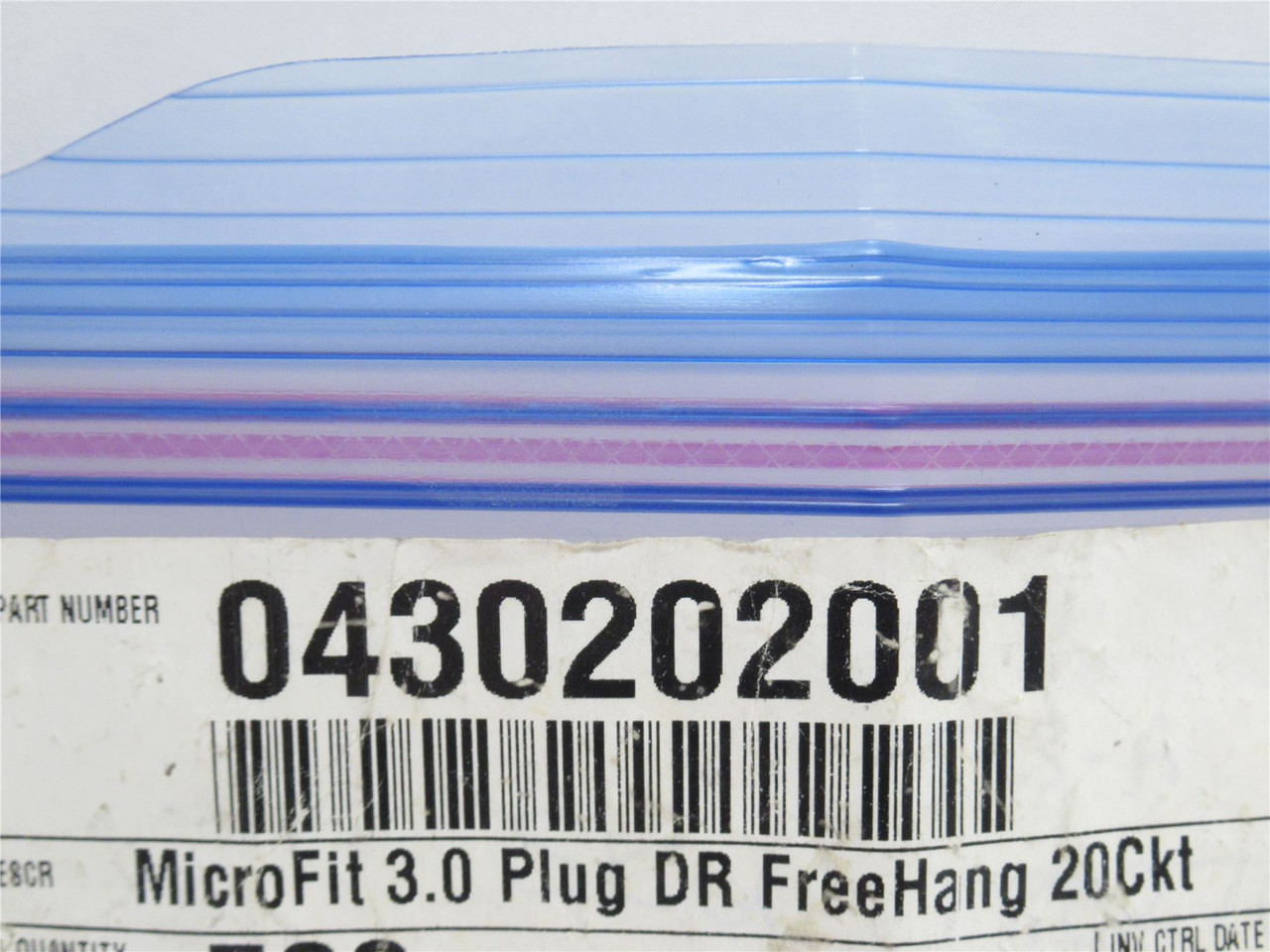 AMP 430202001; Lot-20 Connector Plugs; 20Pos; 3mm; Dual Row