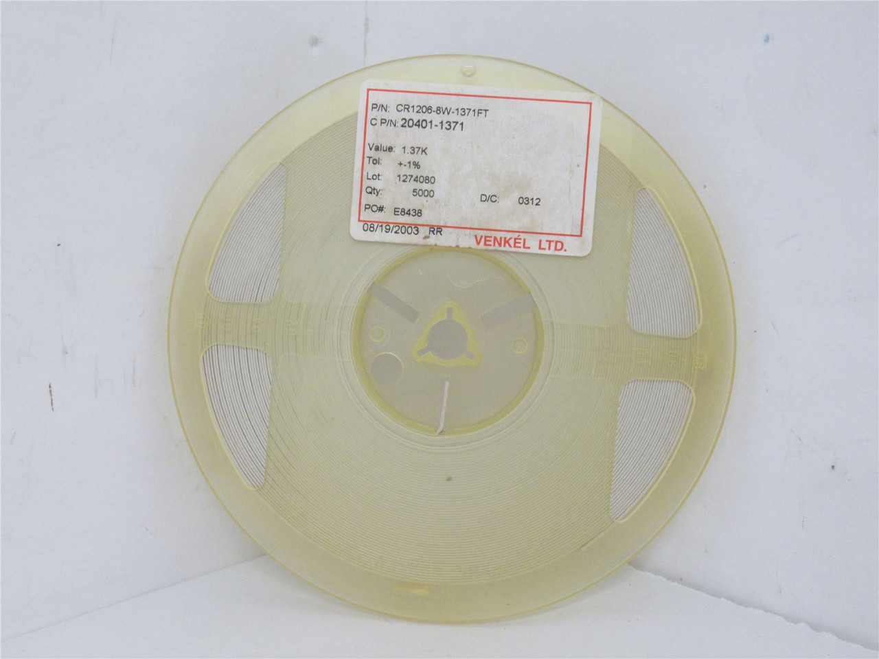 Venkel CR1206-8W-1371FT; Lot-4900 Chip Resistor;1.37Kohm