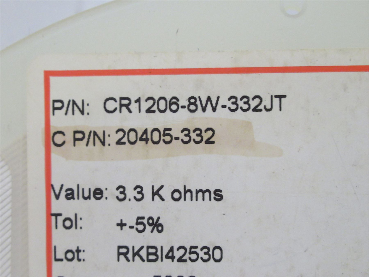 Venkel CR1206-8W-332JT; Lot-4600 Chip Resistor; 3.3K; 5%