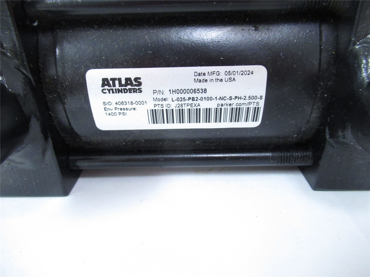 Atlas 1H000006538; Hydraulic Cylinder 1400PSI 2.5"x2.5"