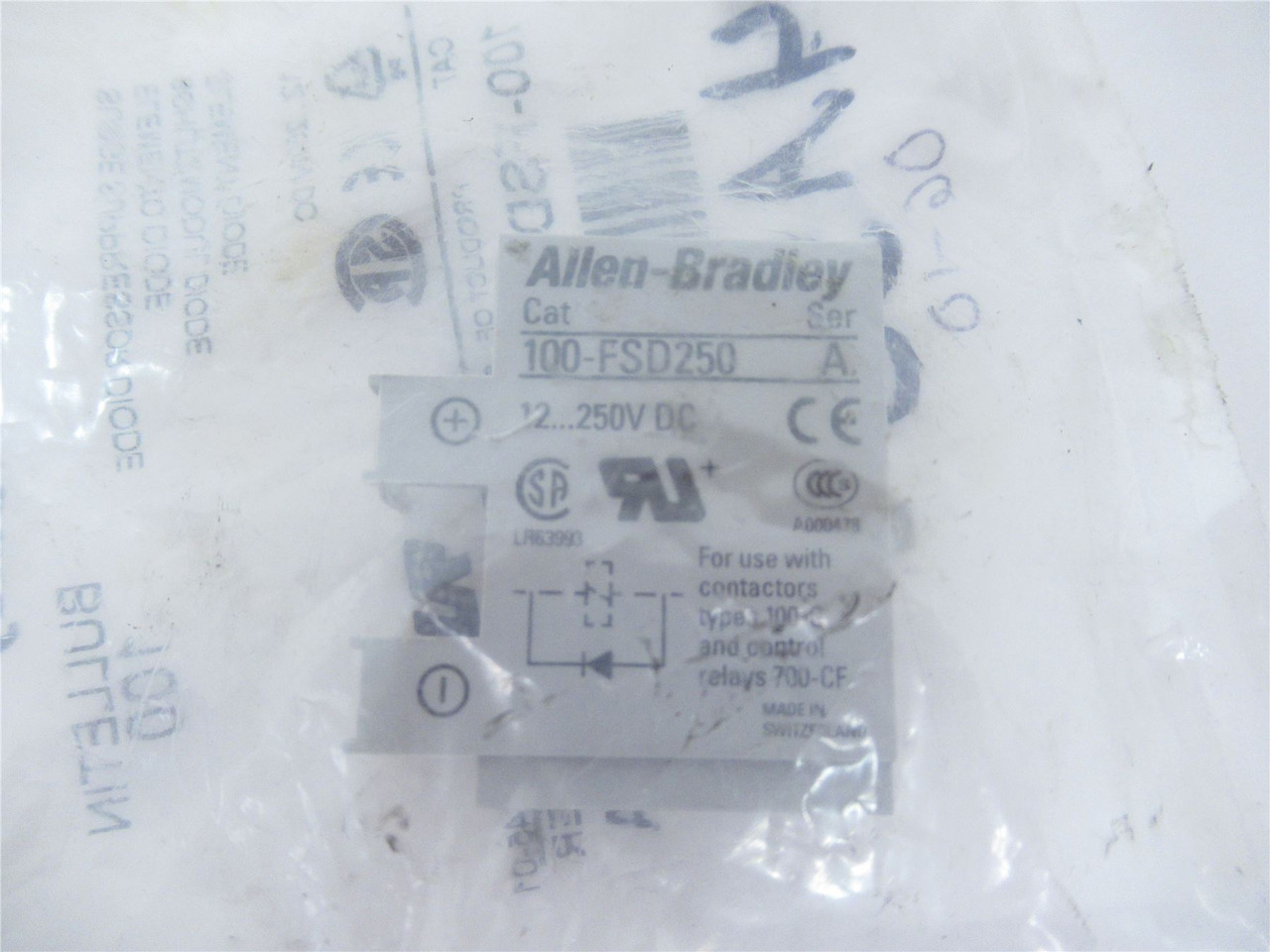 Allen-Bradley 100-FSD250; Surge Suppressor Diode 250V DC