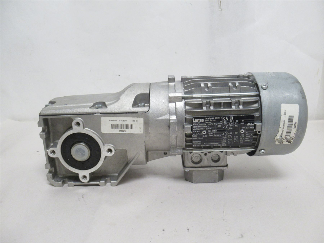 Lenze G50BB111MHBR2C; AC GearMotor 28.96:1R 1/2Hp 230/460V